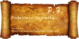 Podwinetz Hajnalka névjegykártya